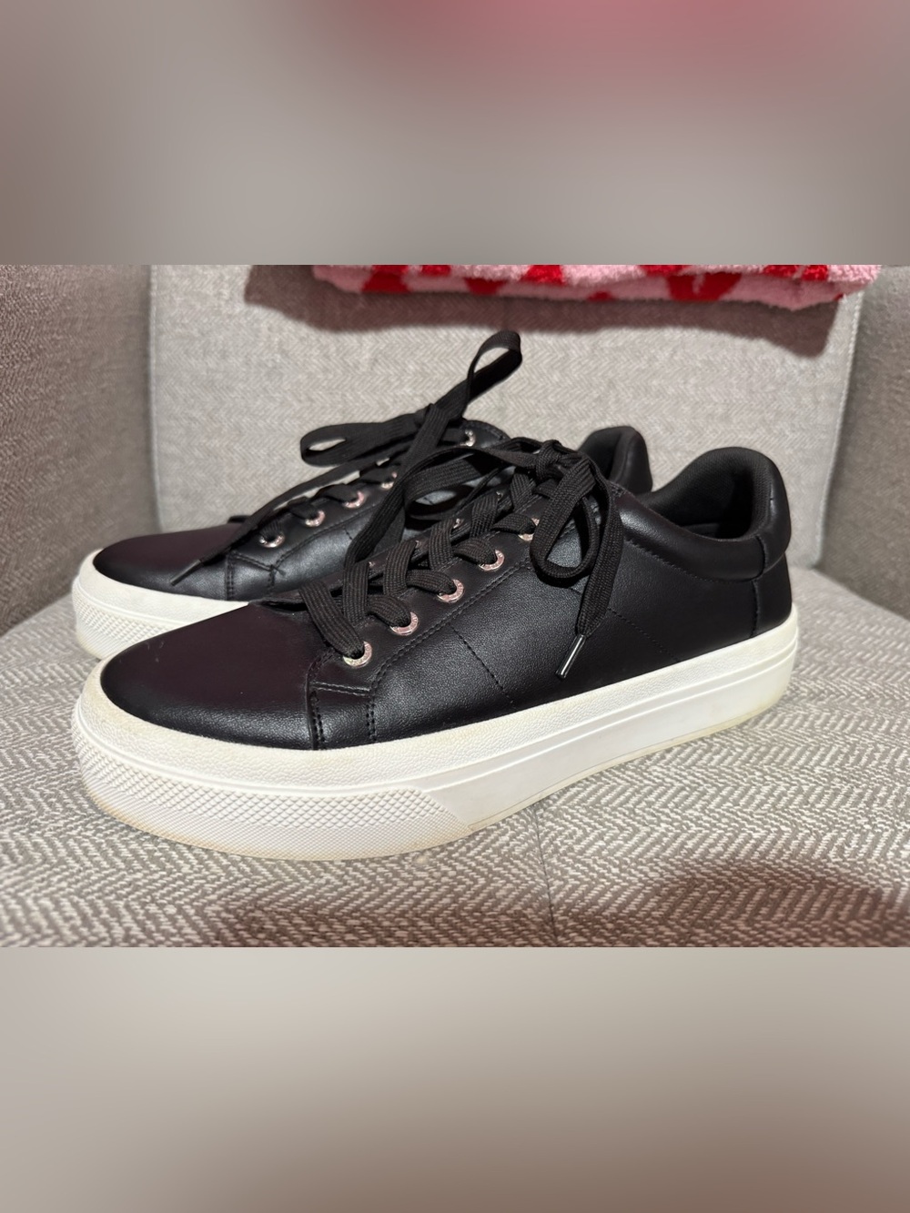 J Slides Gilda black leather platform sneakers‎